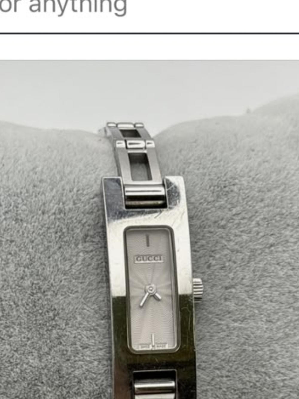 Gucci Silver Rectangular Bracelet Watch - Picture 2 of 2